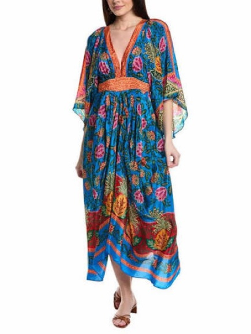 FARM Rio Blue Floral Maxi kaftan with Pineapple Garden - Picture 7 of 12
